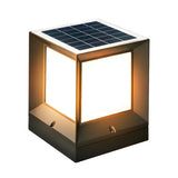 Minimalist Simple Cube Solar Outdoor Lantern Lamp Black Image - 6