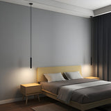 Minimalist Sleek Black Linear Bedroom Pendant Light Image - 4