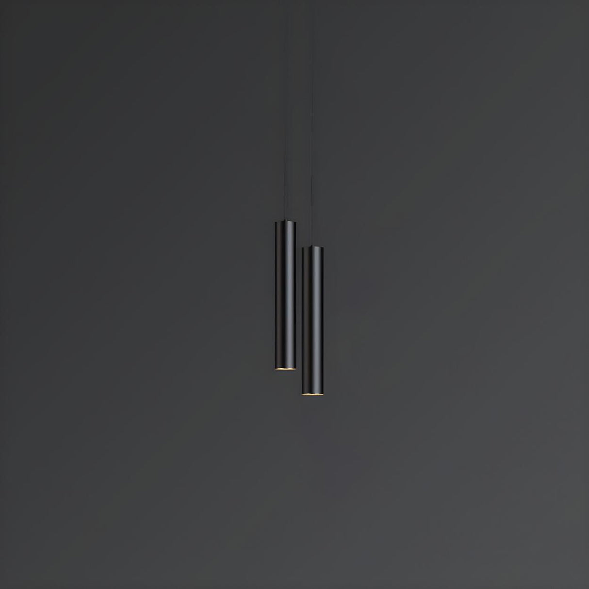 Minimalist Sleek Black Linear Bedroom Pendant Light Image - 7