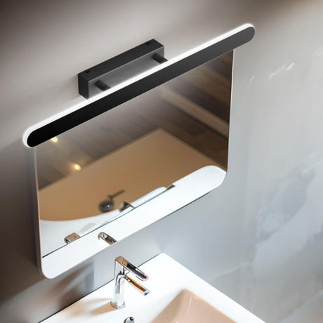 Minimalist Sleek Black Linear Vanity Mirror Light Image - 1