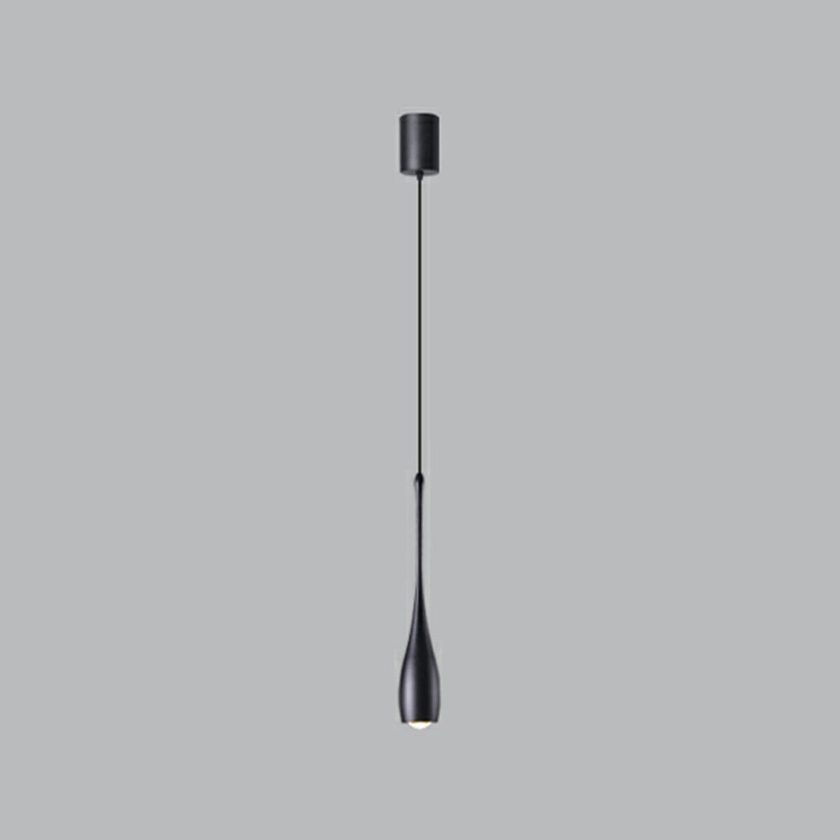 Minimalist Sleek Black Metal Teardrop Bedroom Pendant Light Image - 1