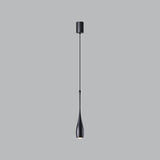 Minimalist Sleek Black Metal Teardrop Bedroom Pendant Light Image - 1