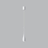 Minimalist Sleek Black Metal Teardrop Bedroom Pendant Light Image - 4