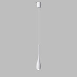 Minimalist Sleek Black Metal Teardrop Bedroom Pendant Light Image - 5