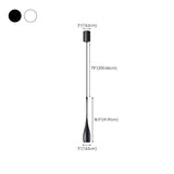 Minimalist Sleek Black Metal Teardrop Bedroom Pendant Light #size