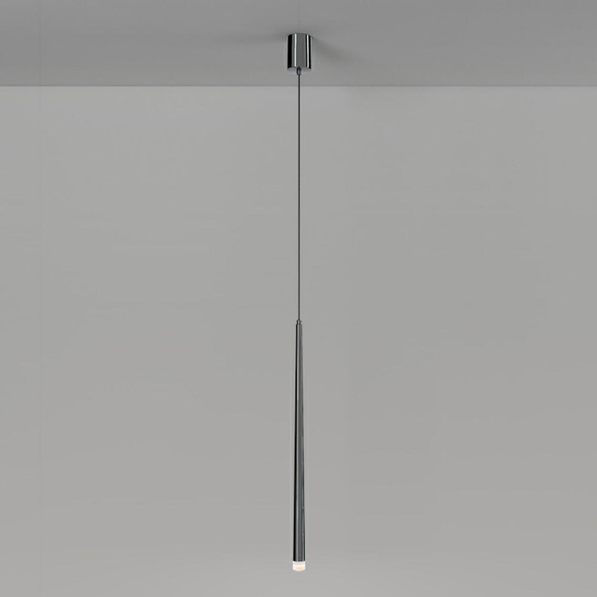 Minimalist Slim Black Dual Tube Acrylic Bedroom Pendant Light Image - 11