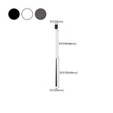 Minimalist Slim Black Dual Tube Acrylic Bedroom Pendant Light #size