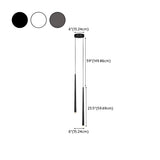 Minimalist Slim Black Dual Tube Acrylic Bedroom Pendant Light Image - 18