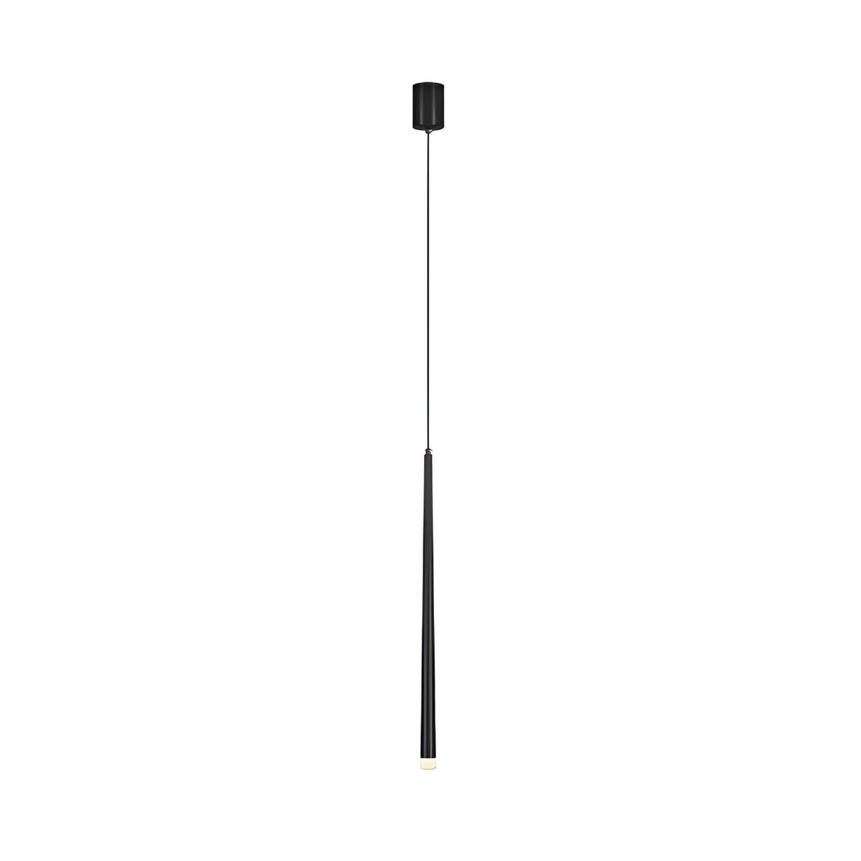 Minimalist Slim Black Dual Tube Acrylic Bedroom Pendant Light Image - 5