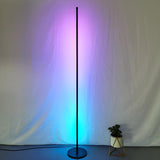 Minimalist Slim Black Linear Metal LED Floor Lamp Image - 13