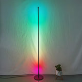 Minimalist Slim Black Linear Metal LED Floor Lamp Image - 16