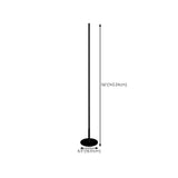 Minimalist Slim Black Linear Metal LED Floor Lamp #size