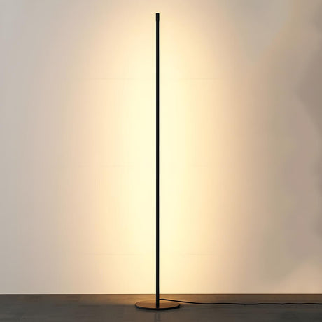 Minimalist Slim Black Linear Metal LED Floor Lamp Image - 2