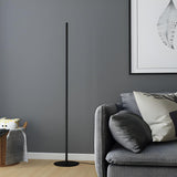 Minimalist Slim Black Linear Metal LED Floor Lamp Image - 4