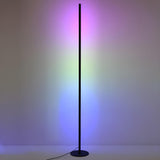 Minimalist Slim Black Linear Metal LED Floor Lamp Image - 7