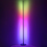 Minimalist Slim Black Linear Metal LED Floor Lamp Image - 8