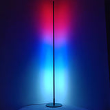 Minimalist Slim Black Linear Metal LED Floor Lamp Image - 9