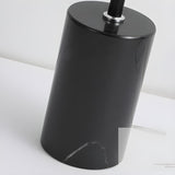 Minimalist Slim Cylinder Base Black LED Floor Lamp Image - 10