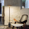 Minimalist Slim Cylinder Base Black LED Floor Lamp Image - 3