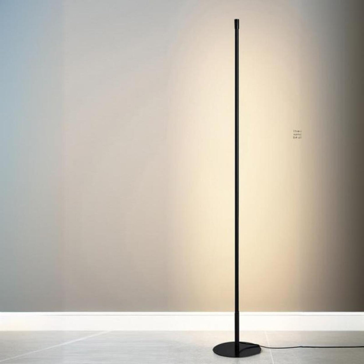 Minimalist Slim LED Gold Linear Metal Floor Lamp Image - 7