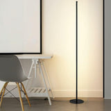 Minimalist Slim LED Gold Linear Metal Floor Lamp Image - 9