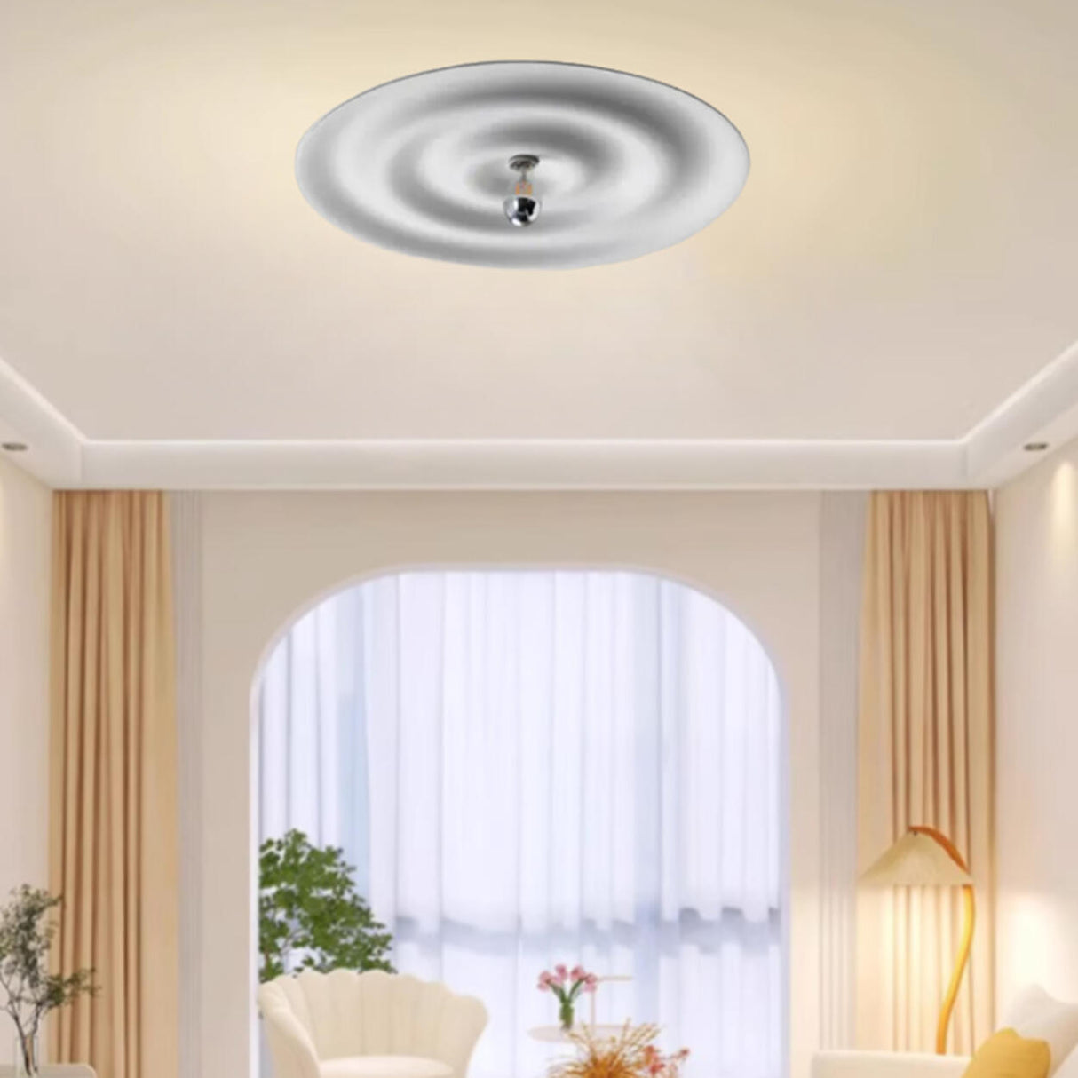 Minimalist Small Circular Flush Mount Ceiling Light Image - 3