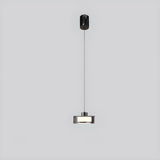 Minimalist Smoke Grey Glass Cylinder LED Pendant Light Image - 2