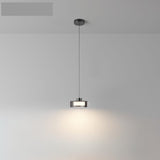 Minimalist Smoke Grey Glass Cylinder LED Pendant Light Image - 3