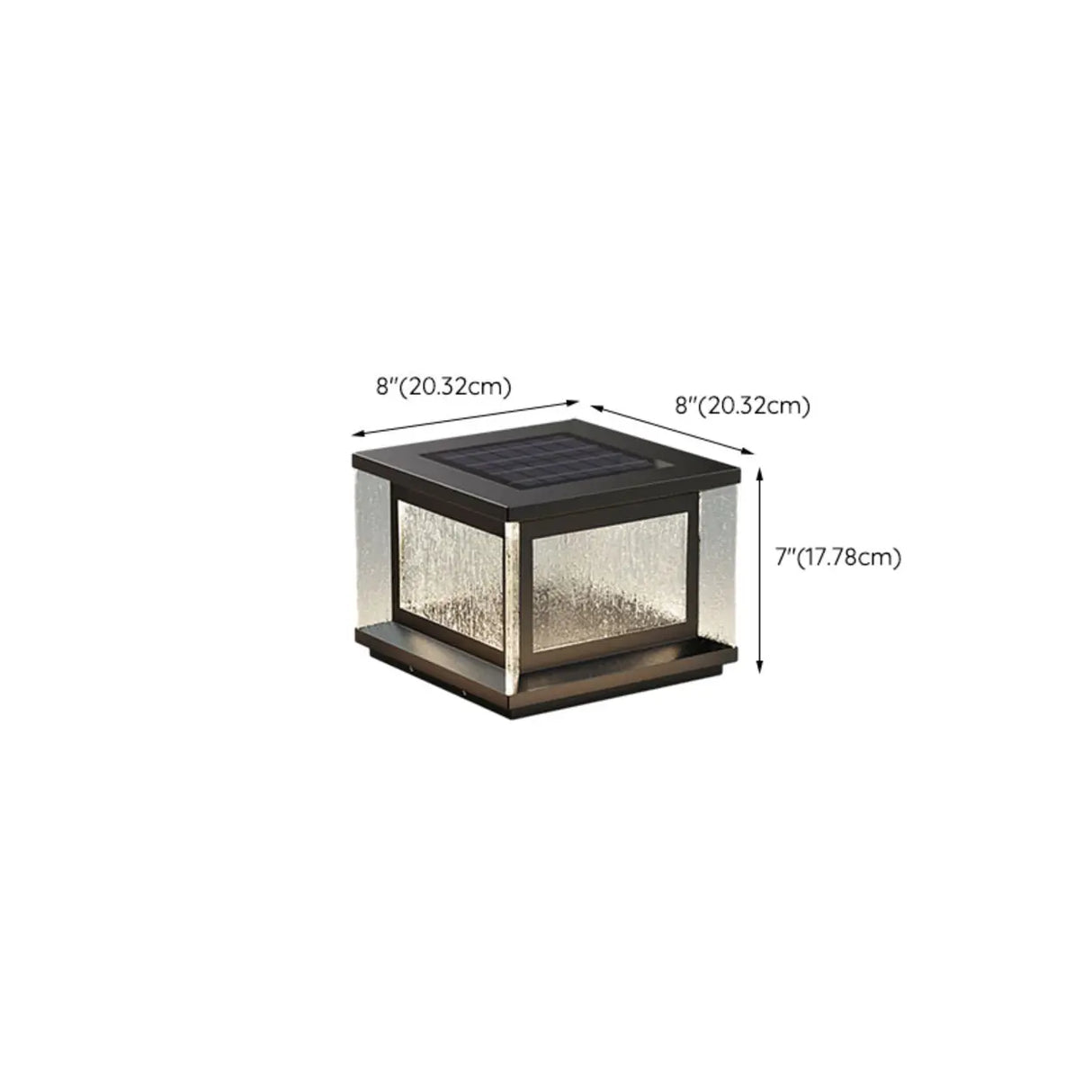 Minimalist Solar Rectangle Black Outdoor Table Lamp 