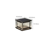 Minimalist Solar Rectangle Black Outdoor Table Lamp #size