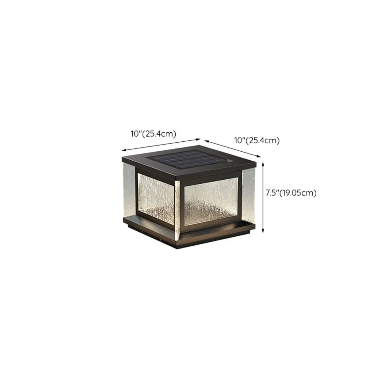 Minimalist Solar Rectangle Black Outdoor Table Lamp Image - 11