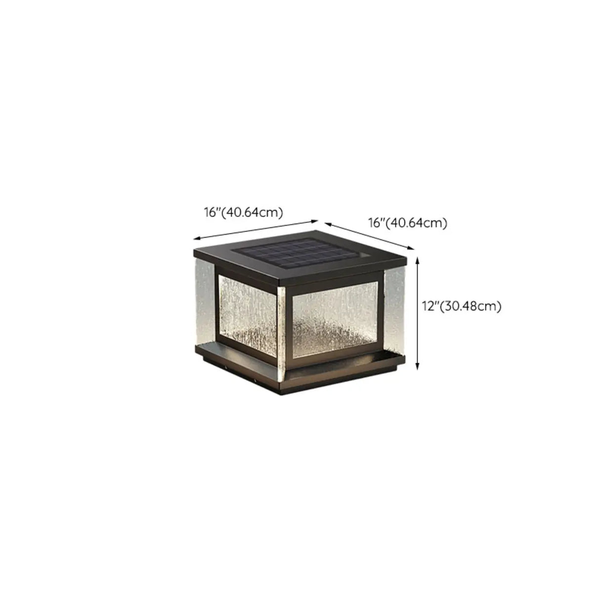 Minimalist Solar Rectangle Black Outdoor Table Lamp Image - 12