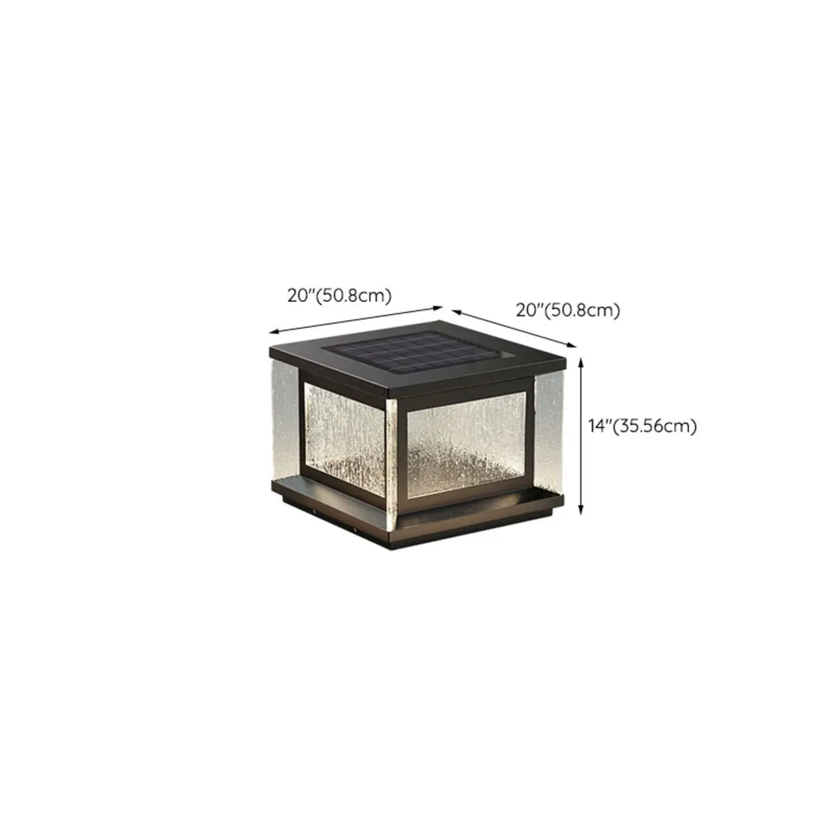 Minimalist Solar Rectangle Black Outdoor Table Lamp Image - 13