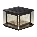 Minimalist Solar Rectangle Black Outdoor Table Lamp Image - 5