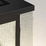 Minimalist Solar Rectangle Black Outdoor Table Lamp Image - 8