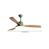 Solid Wood 3 Blade Minimalist Ceiling Fan with Light Image - 10