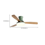 Solid Wood 3 Blade Minimalist Ceiling Fan with Light Image - 16