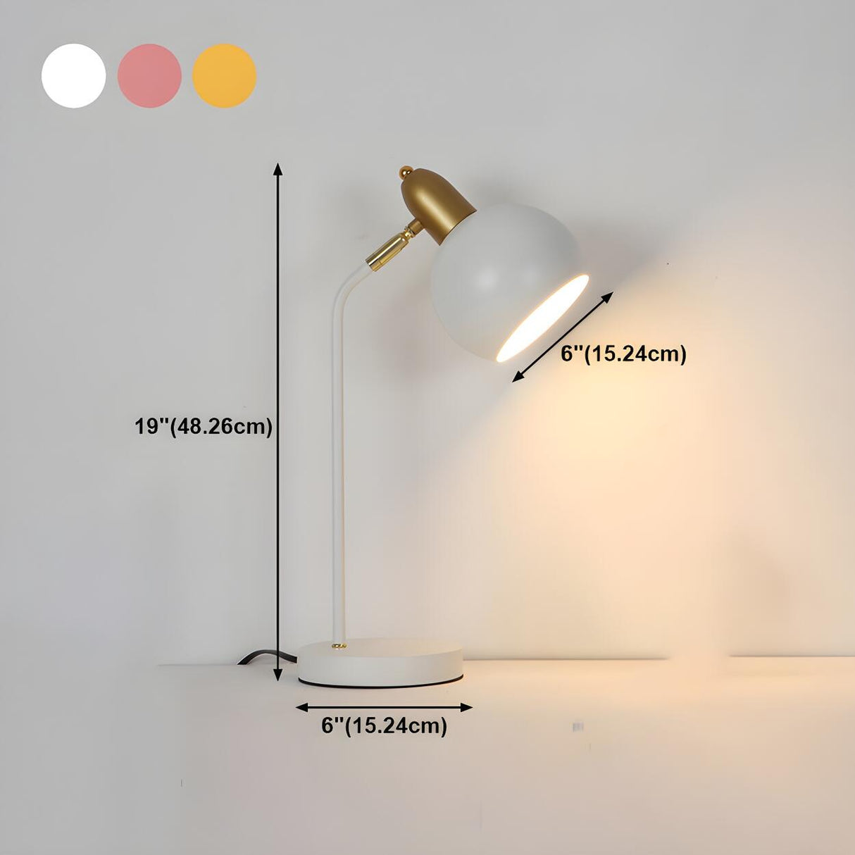 Minimalist Spherical Shade Metal Bedside Table Lamp 