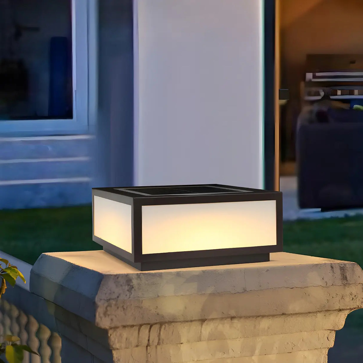 Minimalist Square Aluminum Outdoor Garden Table Lamp Image - 11