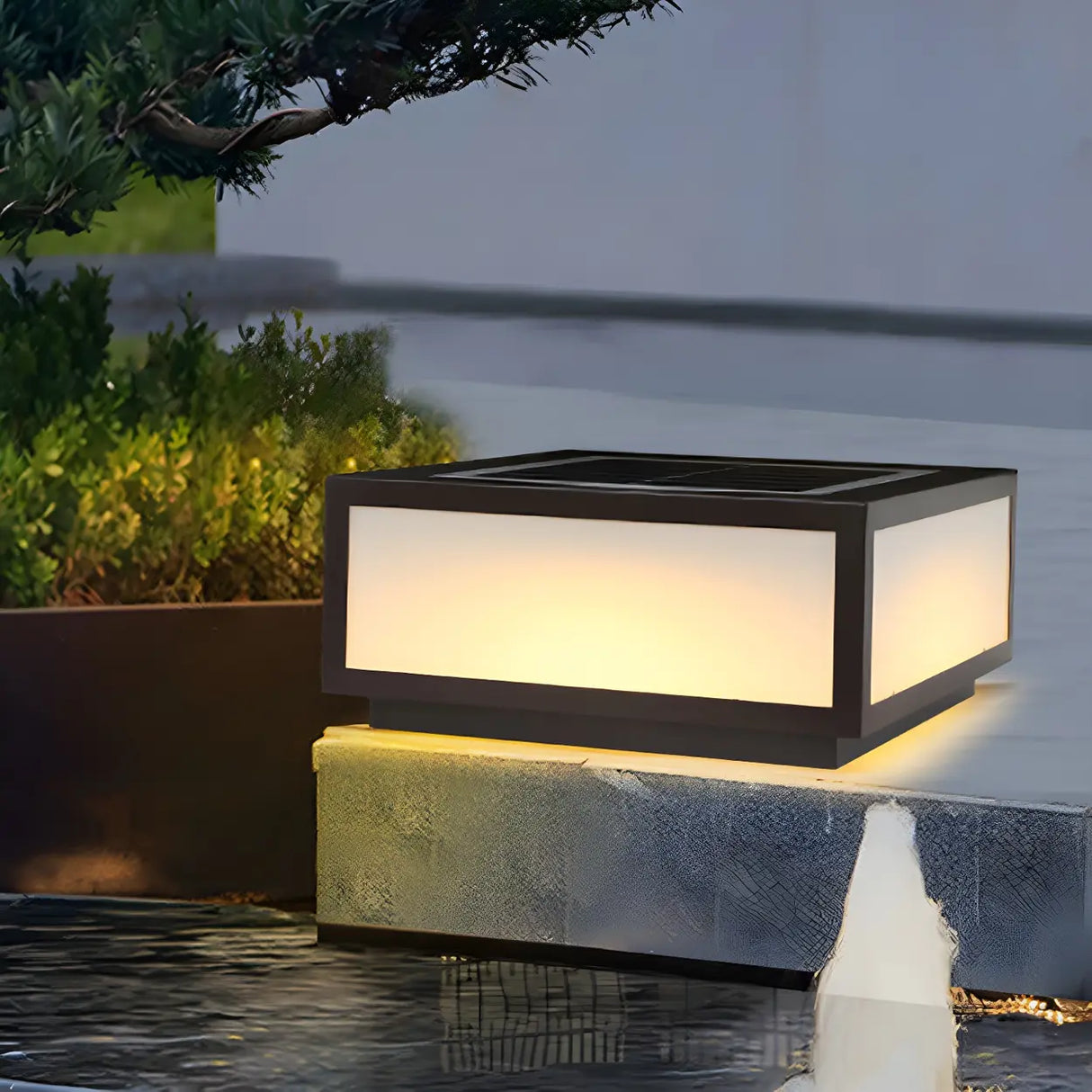 Minimalist Square Aluminum Outdoor Garden Table Lamp Image - 3