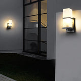 Minimalist Square Black Metal Outdoor LED Wall Light Image - 10