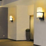 Minimalist Square Black Metal Outdoor LED Wall Light Image - 11