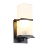 Minimalist Square Black Metal Outdoor LED Wall Light Image - 6