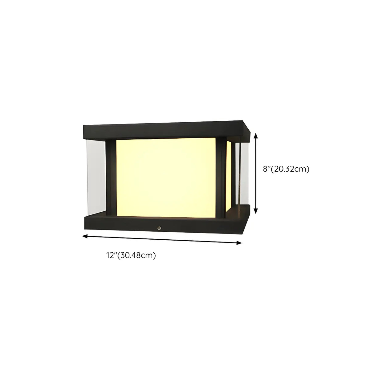 Minimalist Square Cube Metal Outdoor Post Table Lamp Image - 16