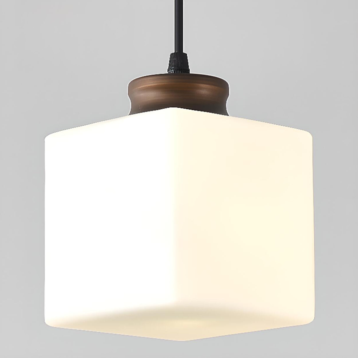 Minimalist Square Glass Pendant Light Adjustable Height Image - 10