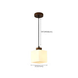 Minimalist Square Glass Pendant Light Adjustable Height #size