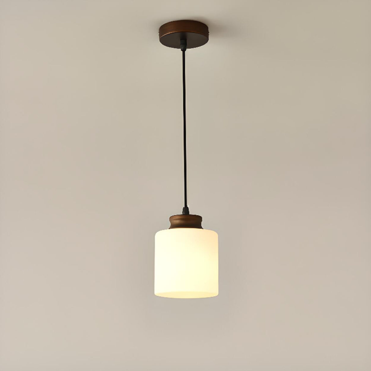 Minimalist Square Glass Pendant Light Adjustable Height Image - 3