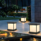 Minimalist Square Lantern Metal Outdoor Table Lamp Image - 12