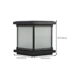 Minimalist Square Lantern Metal Outdoor Table Lamp #size