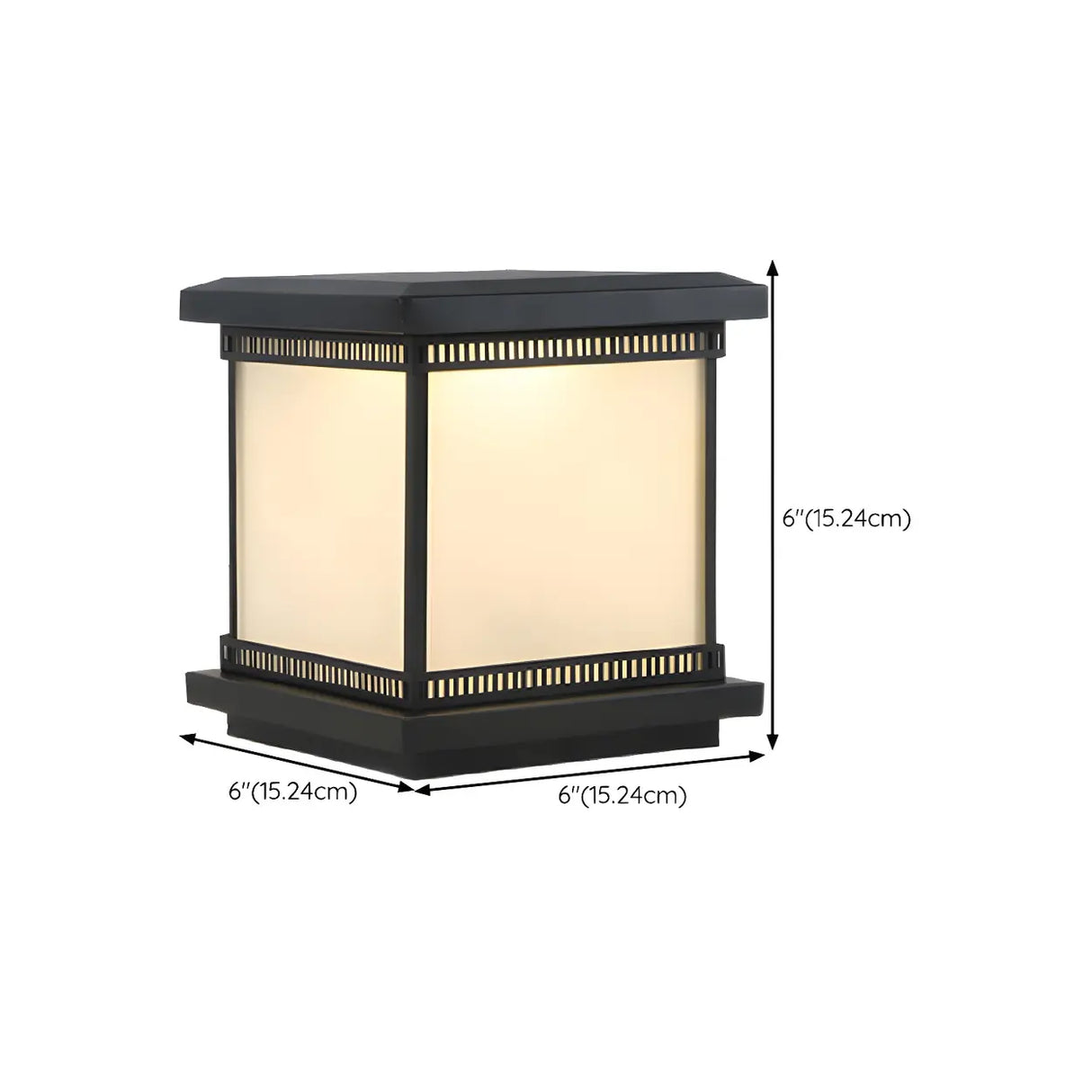 Minimalist Square Lantern Metal Outdoor Table Lamp Image - 14